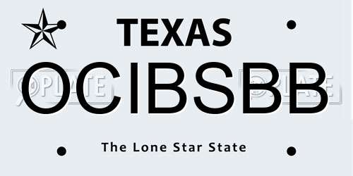 OCIBSBB Texas License Plate