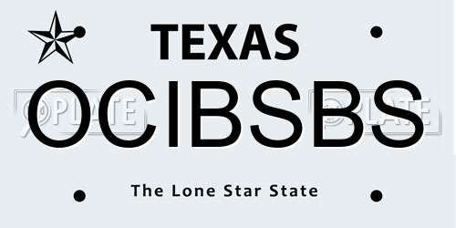 OCIBSBS Texas License Plate