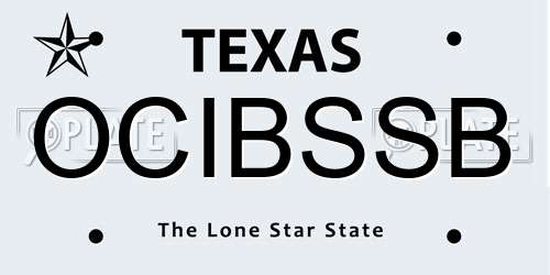 OCIBSSB Texas License Plate