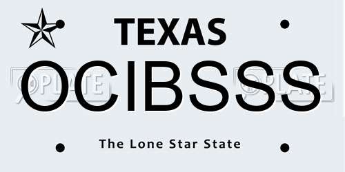 OCIBSSS Texas License Plate