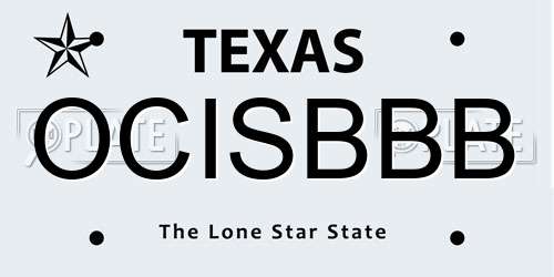 OCISBBB Texas License Plate