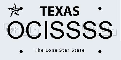 OCISSSS Texas License Plate