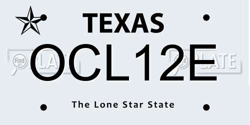 OCL12E Texas License Plate