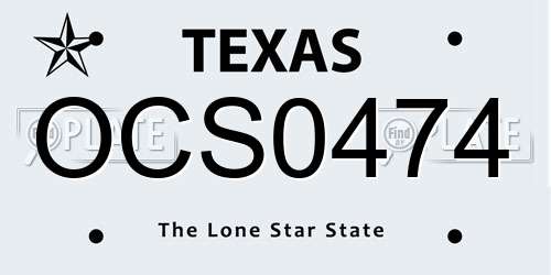 OCS0474 Texas License Plate
