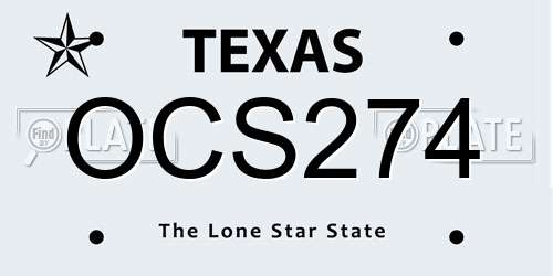 OCS274 Texas License Plate