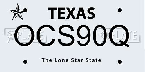 OCS90Q Texas License Plate