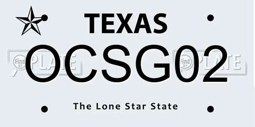 OCSG02 Texas License Plate