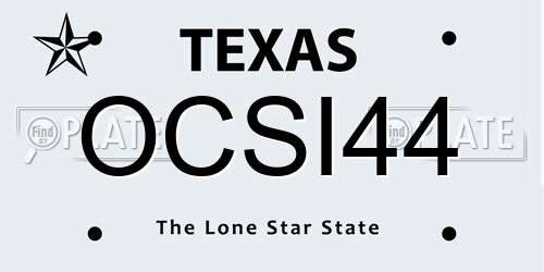 OCSI44 Texas License Plate
