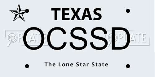 OCSSD Texas License Plate