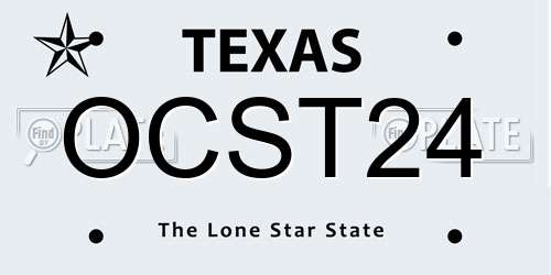 OCST24 Texas License Plate