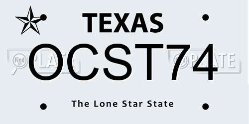 OCST74 Texas License Plate