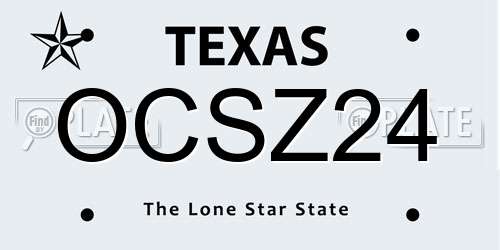 OCSZ24 Texas License Plate
