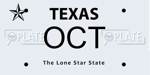 OCT Texas License Plate