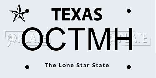 OCTMH Texas License Plate