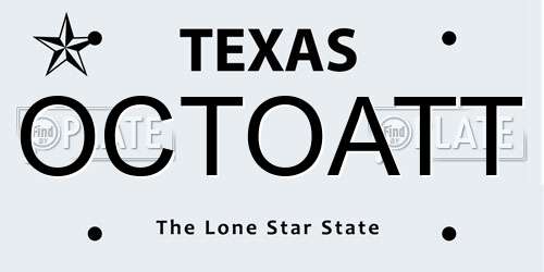 OCTOATT Texas License Plate