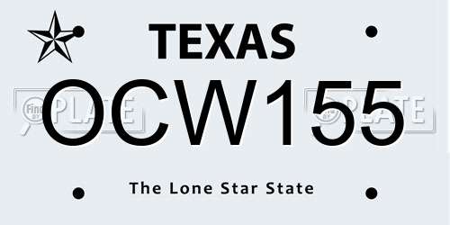 OCW155 Texas License Plate