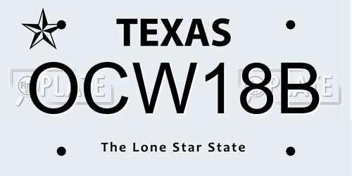 OCW18B Texas License Plate