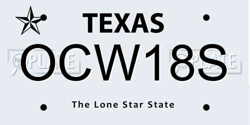 OCW18S Texas License Plate