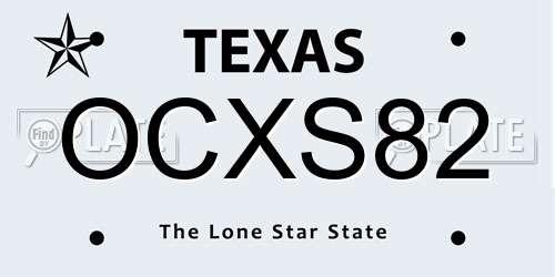 OCXS82 Texas License Plate