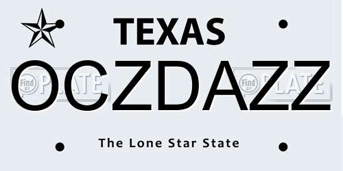 OCZDAZZ Texas License Plate