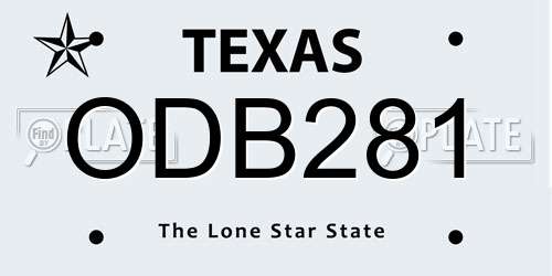 ODB281 Texas License Plate