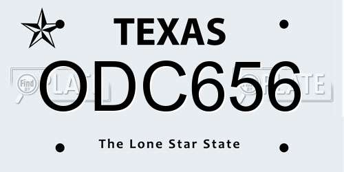 ODC656 Texas License Plate