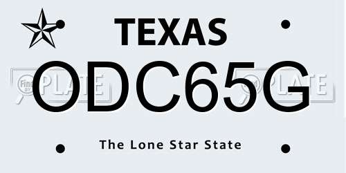 ODC65G Texas License Plate