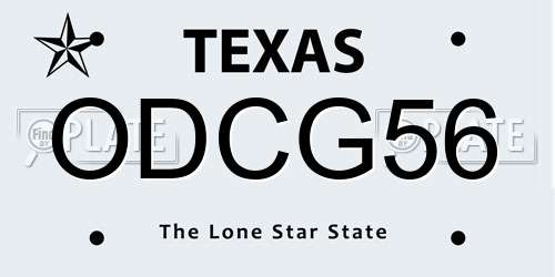 ODCG56 Texas License Plate