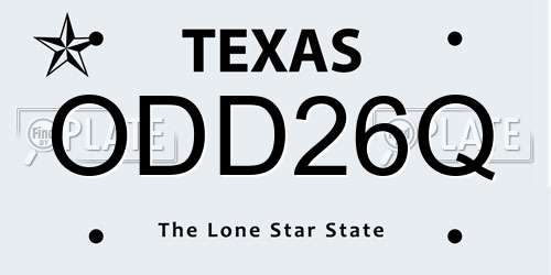 ODD26Q Texas License Plate