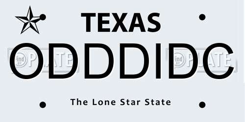 ODDDIDC Texas License Plate