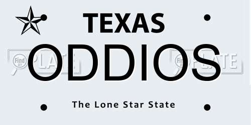 ODDIOS Texas License Plate