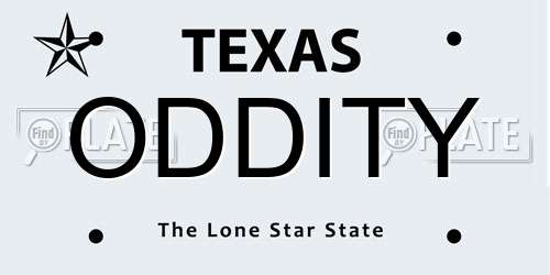 ODDITY Texas License Plate