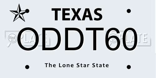 ODDT60 Texas License Plate