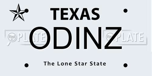 ODINZ Texas License Plate