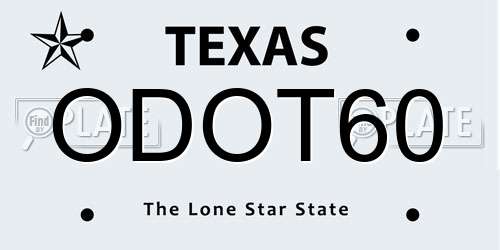 ODOT60 Texas License Plate