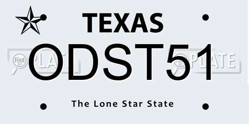 ODST51 Texas License Plate