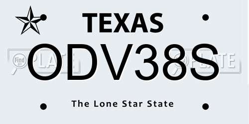 ODV38S Texas License Plate