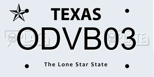 ODVB03 Texas License Plate