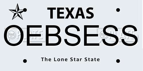 OEBSESS Texas License Plate
