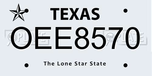 OEE8570 Texas License Plate