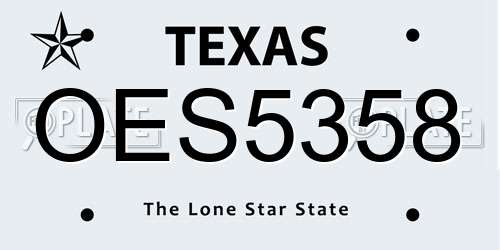 OES5358 Texas License Plate
