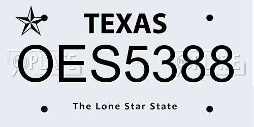 OES5388 Texas License Plate