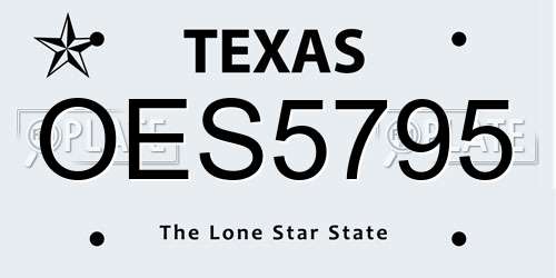 OES5795 Texas License Plate