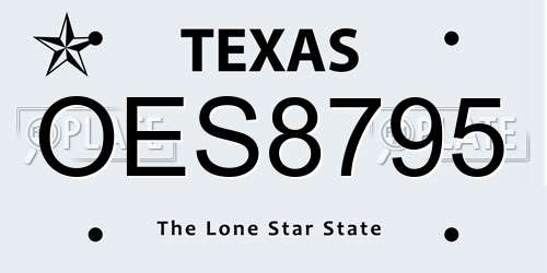 OES8795 Texas License Plate