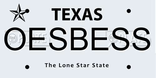 OESBESS Texas License Plate