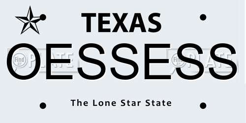 OESSESS Texas License Plate