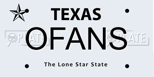 OFANS Texas License Plate