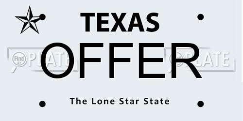 OFFER Texas License Plate