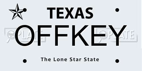 OFFKEY Texas License Plate