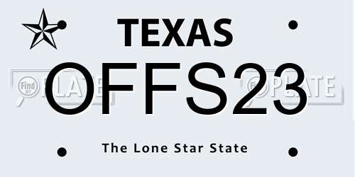 OFFS23 Texas License Plate